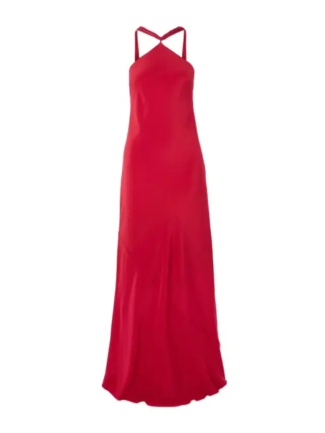 Pheobe Fringed Silk-chiffon Halterneck Maxi Dress