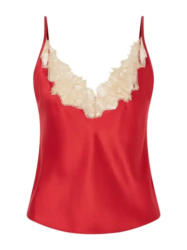 Orchid Lace-trimmed Silk-satin Camisole