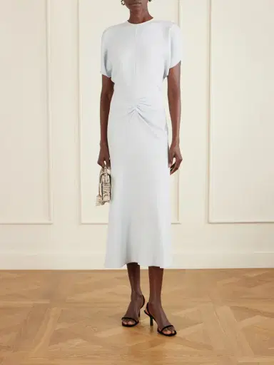 Victoria Beckham Gathered Crepe Midi Dress | Thumbnail 2