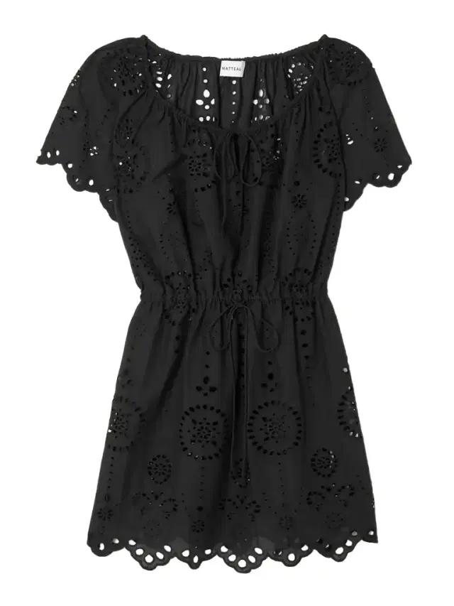 Scalloped Broderie Anglaise Cotton Mini Dress