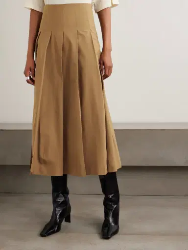 RÓHE Pleated Wool-blend Twill Midi Skirt | Thumbnail 3