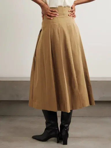 RÓHE Pleated Wool-blend Twill Midi Skirt | Thumbnail 4