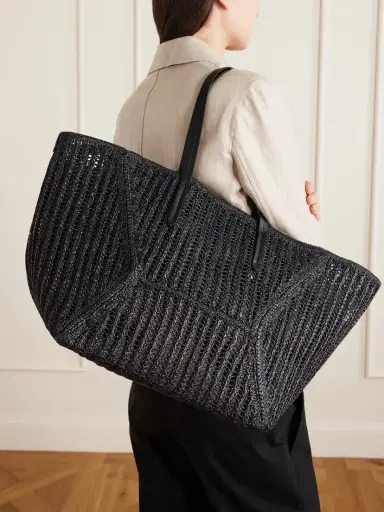 Brunello Cucinelli Leather-trimmed Woven Tote | Thumbnail 2 Brunello Cucinelli Leather-trimmed Woven Tote | Thumbnail 2