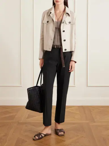 Brunello Cucinelli Leather-trimmed Woven Tote | Thumbnail 3 Brunello Cucinelli Leather-trimmed Woven Tote | Thumbnail 3