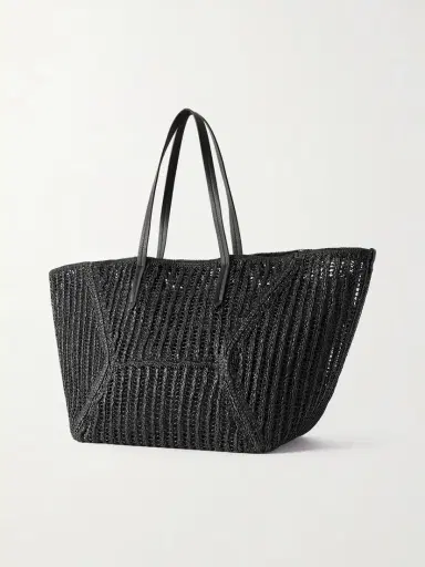 Brunello Cucinelli Leather-trimmed Woven Tote | Thumbnail 4 Brunello Cucinelli Leather-trimmed Woven Tote | Thumbnail 4
