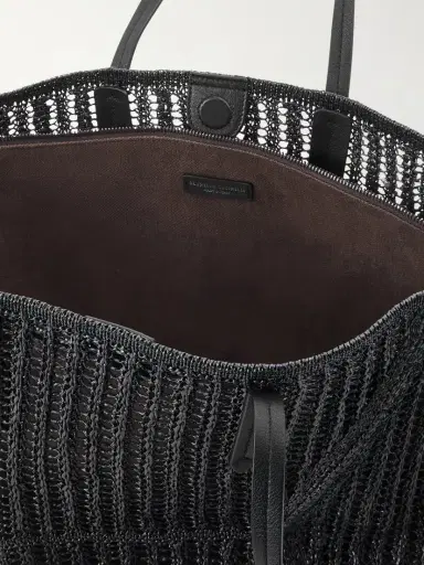 Brunello Cucinelli Leather-trimmed Woven Tote | Thumbnail 6 Brunello Cucinelli Leather-trimmed Woven Tote | Thumbnail 6