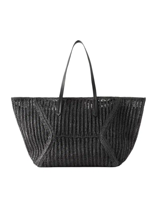 Brunello Cucinelli Leather-trimmed Woven Tote