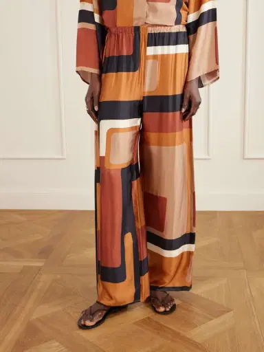 Faithfull Jensen Printed Satin Wide-leg Pants | Thumbnail 3