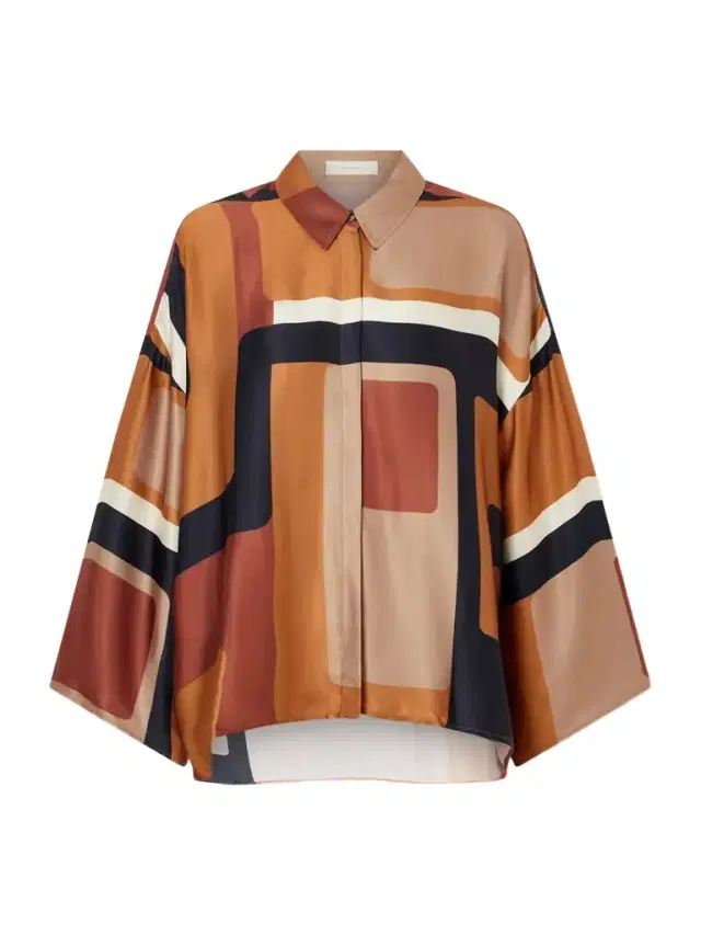 Cora Printed Satin Shirt