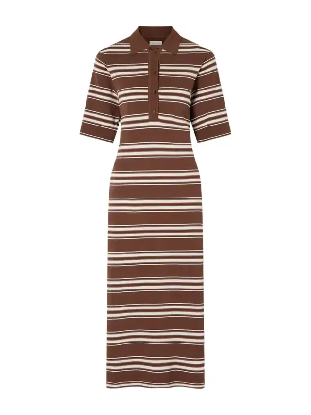 Santiago Striped Cotton-blend Midi Dress