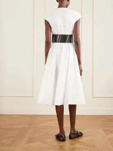 Alaïa Belted Cotton-poplin Midi Dress | Thumbnail 3