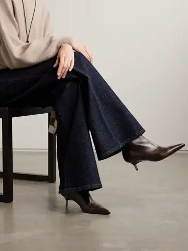 Khaite Bella Leather Ankle Boots | Thumbnail 2 Khaite Bella Leather Ankle Boots | Thumbnail 2