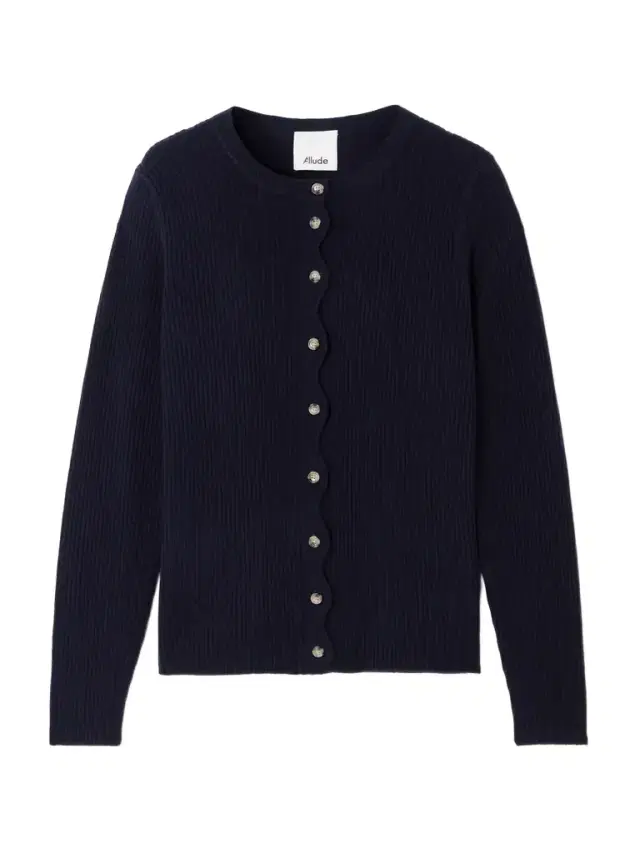 Scalloped Ribbed Wool And Cashmere-blend Cardigan