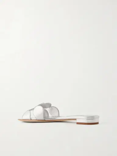 Manolo Blahnik Haribalmu 10 Cutout Metallic-leather Slides | Thumbnail 3 Manolo Blahnik Haribalmu 10 Cutout Metallic-leather Slides | Thumbnail 3