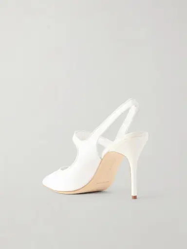Manolo Blahnik Camparisli 90 Leather-trimmed Raffia Mary Jane Slingback Pumps | Thumbnail 3 Manolo Blahnik Camparisli 90 Leather-trimmed Raffia Mary Jane Slingback Pumps | Thumbnail 3