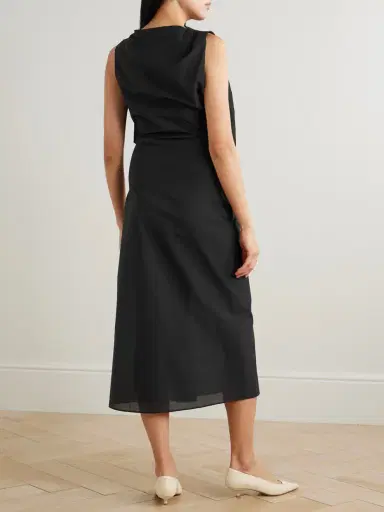 Jacquemus The Drapeado Draped Cotton-blend Gauze Midi Dress | Thumbnail 3 Jacquemus The Drapeado Draped Cotton-blend Gauze Midi Dress | Thumbnail 3
