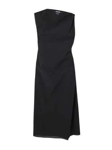 Jacquemus The Drapeado Draped Cotton-blend Gauze Midi Dress | Thumbnail 1 Jacquemus The Drapeado Draped Cotton-blend Gauze Midi Dress | Thumbnail 1
