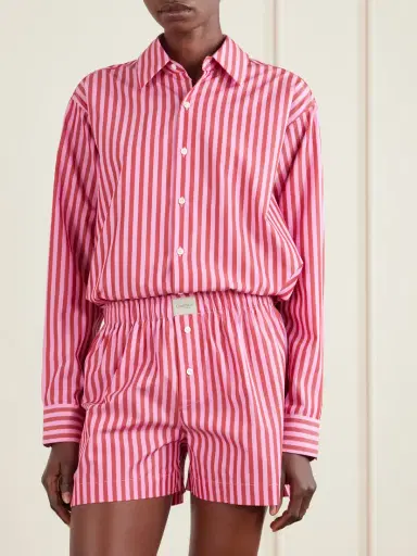 Comme Si La Boxer Classica Striped Cotton-poplin Shorts | Thumbnail 2