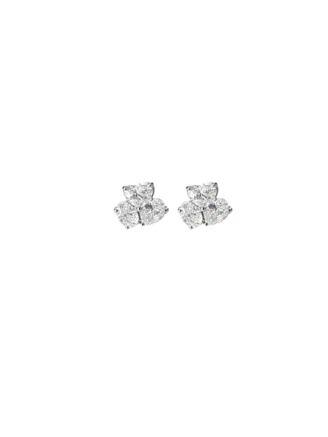 2.32ct Diamond 18K Gold Multi Shaped Stud Earrings