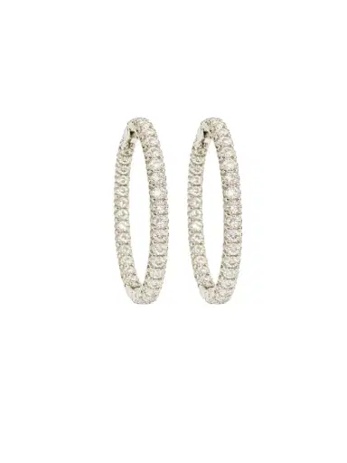 Wish Fine Jewelry 5.30ct Diamond 14K Gold Hoop Earrings | Thumbnail 1