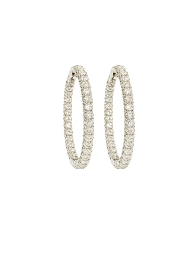 Wish Fine Jewelry 5.30ct Diamond 14K Gold Hoop Earrings