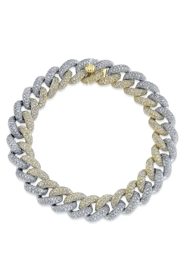 SHAY JEWELRY Diamond Two Tone Essential Link Bracelet