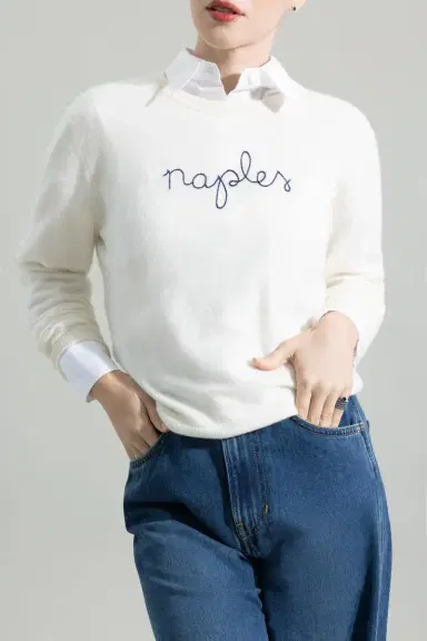 LINGUA FRANCA Naples Crewneck | Thumbnail 2 LINGUA FRANCA Naples Crewneck | Thumbnail 2
