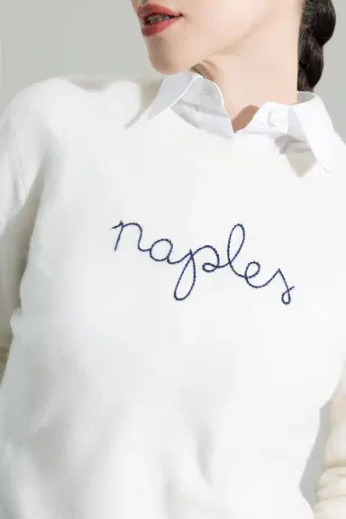 LINGUA FRANCA Naples Crewneck | Thumbnail 3 LINGUA FRANCA Naples Crewneck | Thumbnail 3
