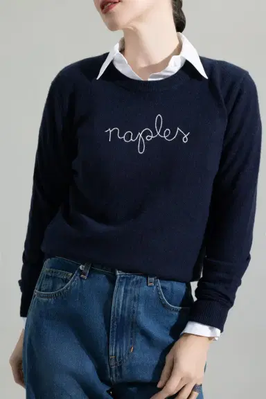 LINGUA FRANCA Naples Crewneck | Thumbnail 2 LINGUA FRANCA Naples Crewneck | Thumbnail 2