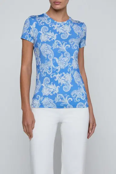 L'Agence Ressi Tee - Regatta Blue Paisley | Thumbnail 2