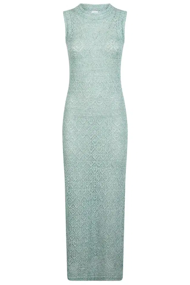 Sleeveless Knit Midi Dress - Green