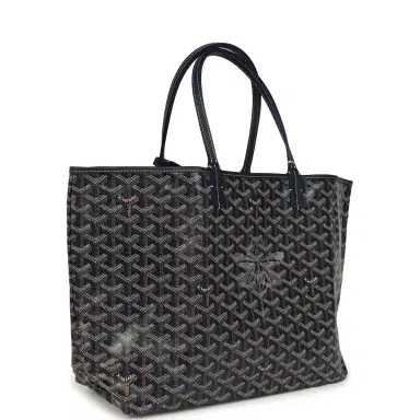 goyard Goyard Goyardine Navy Saint Louis PM Tote Bag Palladium Hardware | Thumbnail 2