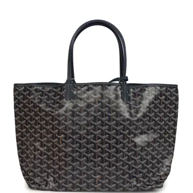goyard Goyard Goyardine Navy Saint Louis PM Tote Bag Palladium Hardware | Thumbnail 4