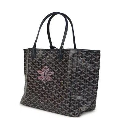 goyard Goyard Goyardine Navy Saint Louis PM Tote Bag Palladium Hardware | Thumbnail 5
