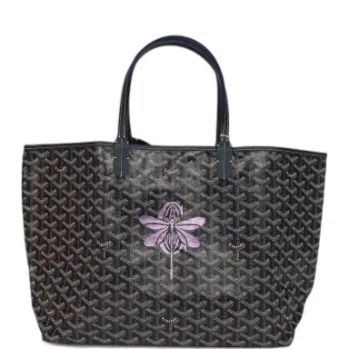 goyard Goyard Goyardine Navy Saint Louis PM Tote Bag Palladium Hardware | Thumbnail 1