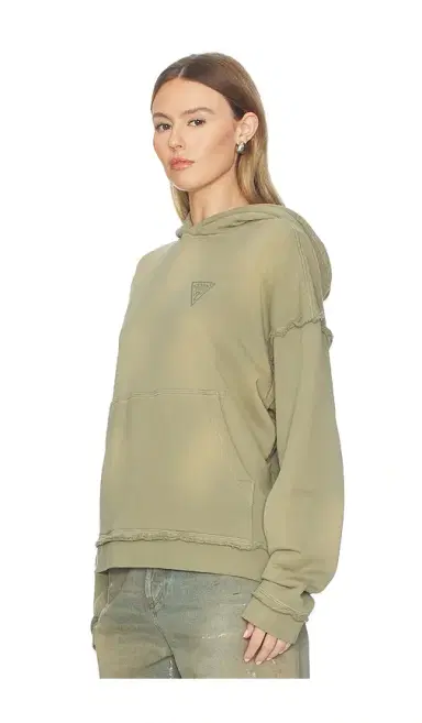 Guess Originals Small Triangle Logo Boxy Hoodie | Thumbnail 2 Guess Originals Small Triangle Logo Boxy Hoodie | Thumbnail 2