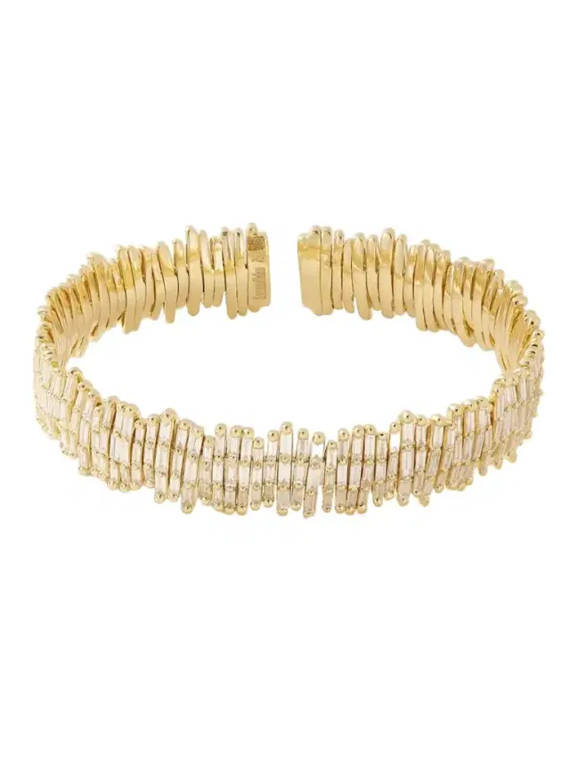 Suzanne Kalan 18-karat Gold Diamond Cuff