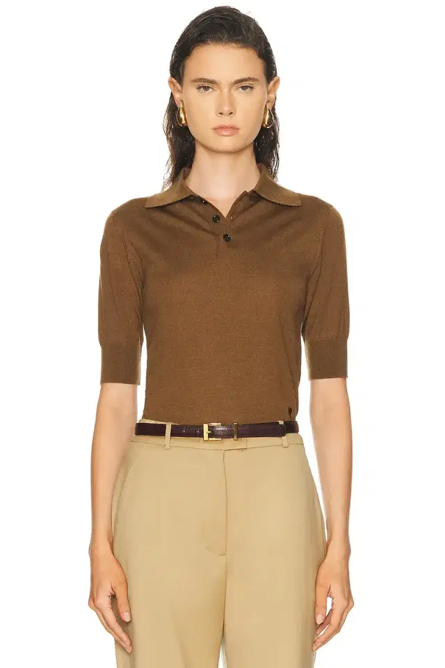 AMI Paris Short Sleeve Polo Top