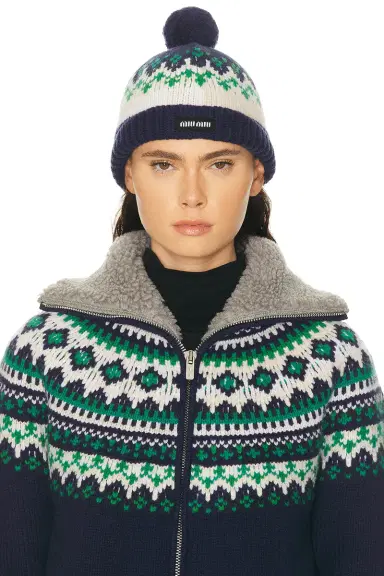 Miu Miu Wool Fairisle Beanie | Thumbnail 2 Miu Miu Wool Fairisle Beanie | Thumbnail 2