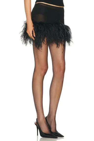 The Attico Sheer Feather Mini Skirt | Thumbnail 2 The Attico Sheer Feather Mini Skirt | Thumbnail 2