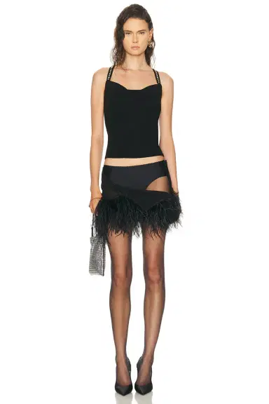 The Attico Sheer Feather Mini Skirt | Thumbnail 5 The Attico Sheer Feather Mini Skirt | Thumbnail 5