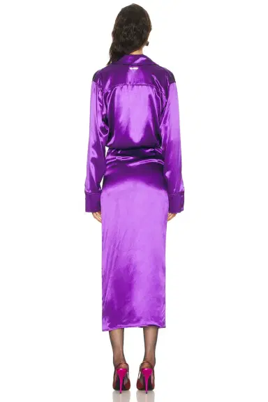 The Attico Midi Satin Dress | Thumbnail 3 The Attico Midi Satin Dress | Thumbnail 3