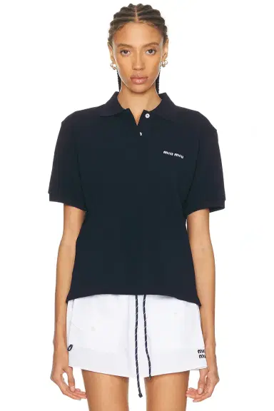 Miu Miu Cotone Piquet Top | Thumbnail 1 Miu Miu Cotone Piquet Top | Thumbnail 1