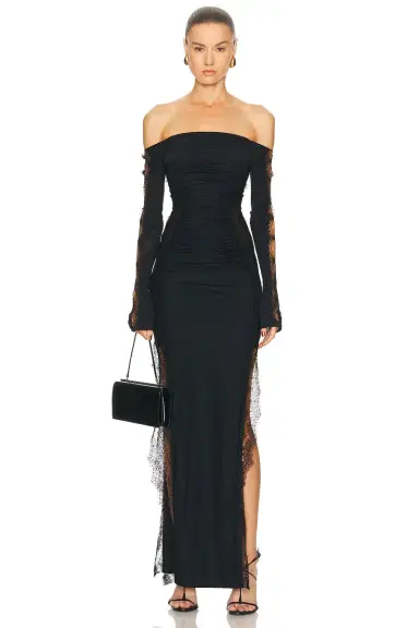 Blumarine Off The Shoulder Dress | Thumbnail 2 Blumarine Off The Shoulder Dress | Thumbnail 2