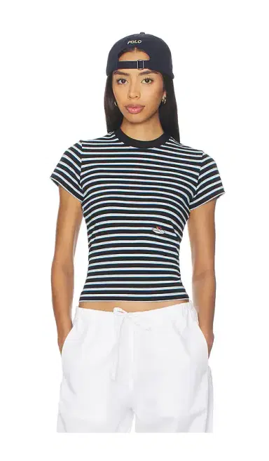 HOMMEgirls X Fruit Of The Loom Striped Baby Tee | Thumbnail 1