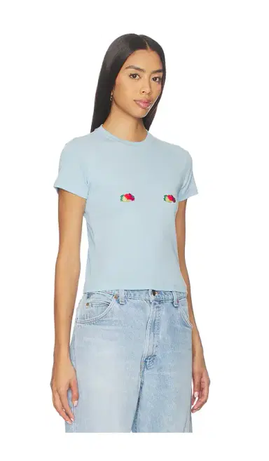 HOMMEgirls X Fruit Of The Loom Baby Tee With Double Logo | Thumbnail 2