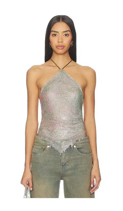 POSTER GIRL Crystal Chainmail Halter Top