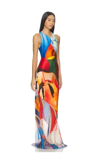 Donde Esteban Salpicon Long Silk Dress | Thumbnail 2 Donde Esteban Salpicon Long Silk Dress | Thumbnail 2