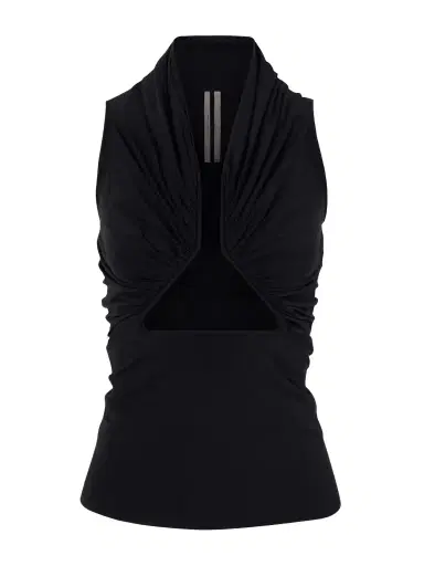 Rick Owens Cutout Gathered Jersey Top | Thumbnail 1 Rick Owens Cutout Gathered Jersey Top | Thumbnail 1