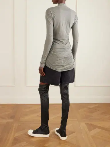 Rick Owens Ruched Cotton-jersey T-shirt | Thumbnail 3 Rick Owens Ruched Cotton-jersey T-shirt | Thumbnail 3